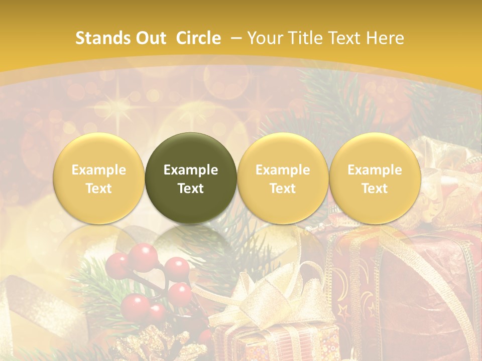 Gold Package Ball PowerPoint Template