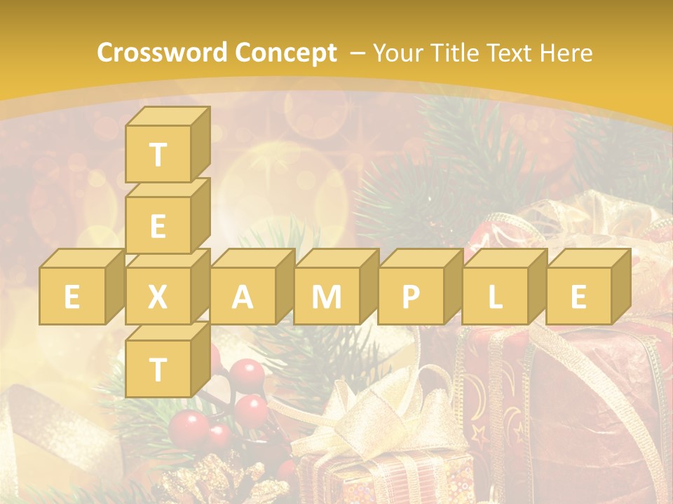 Gold Package Ball PowerPoint Template