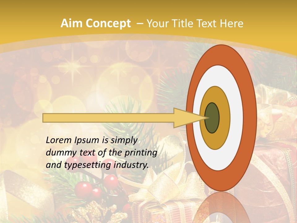 Gold Package Ball PowerPoint Template