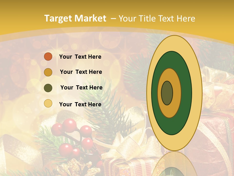 Gold Package Ball PowerPoint Template