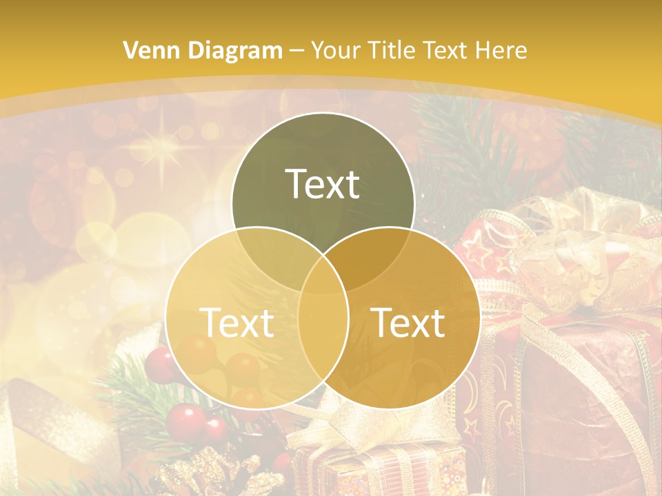 Gold Package Ball PowerPoint Template