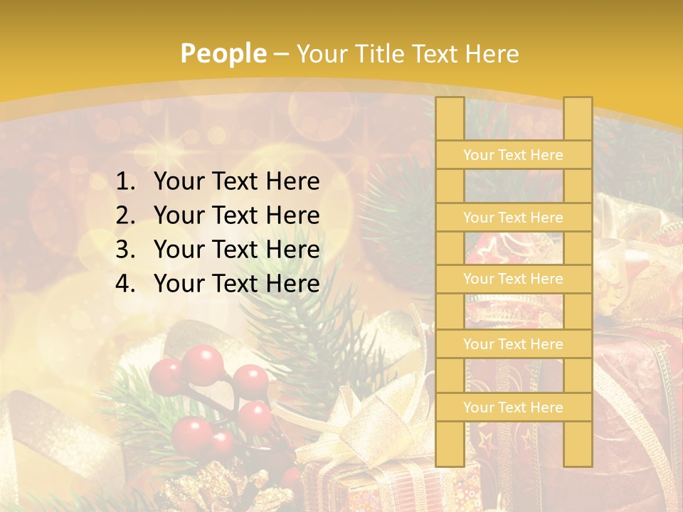 Gold Package Ball PowerPoint Template