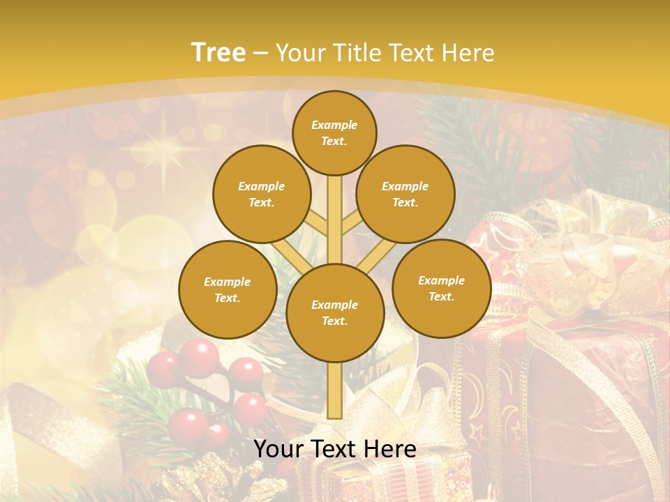 Gold Package Ball PowerPoint Template