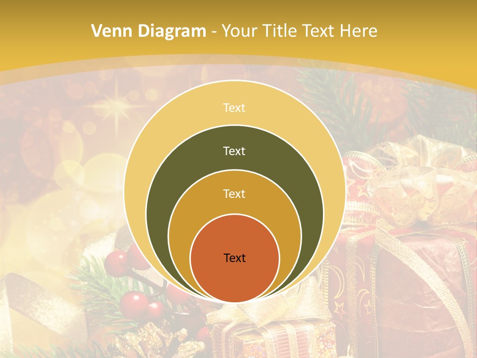 Gold Package Ball PowerPoint Template