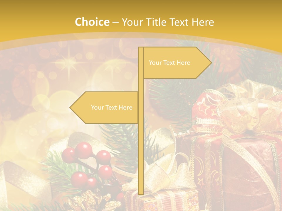 Gold Package Ball PowerPoint Template