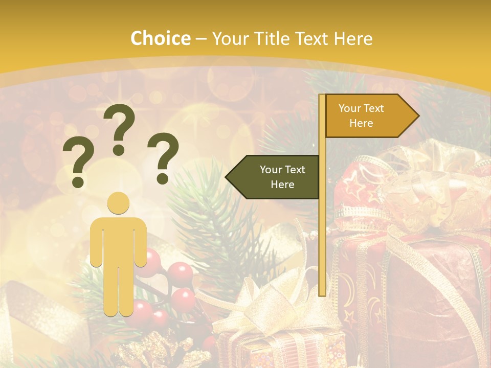 Gold Package Ball PowerPoint Template