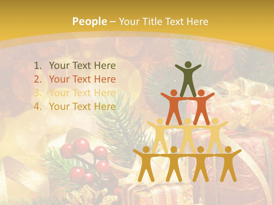 Gold Package Ball PowerPoint Template