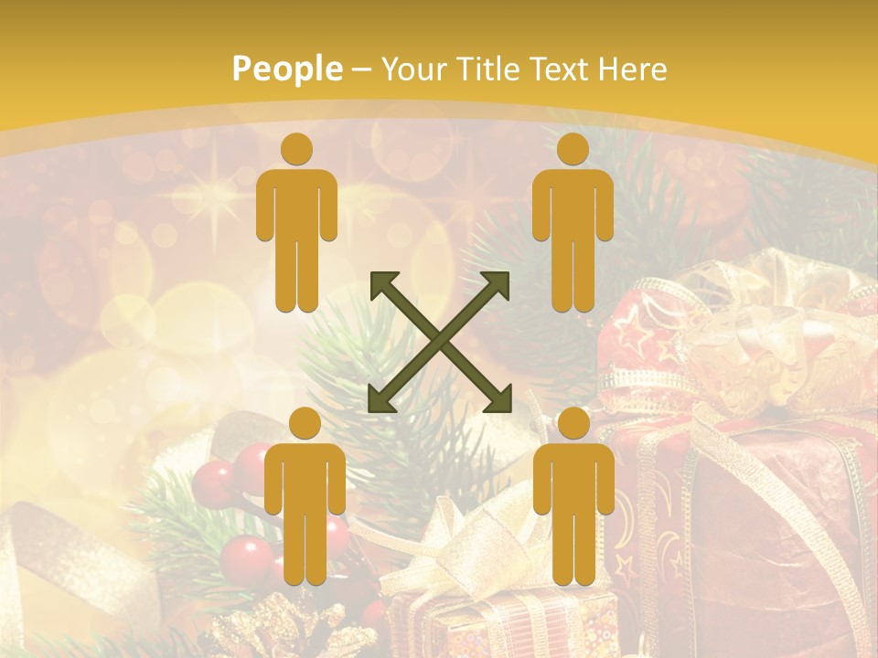 Gold Package Ball PowerPoint Template