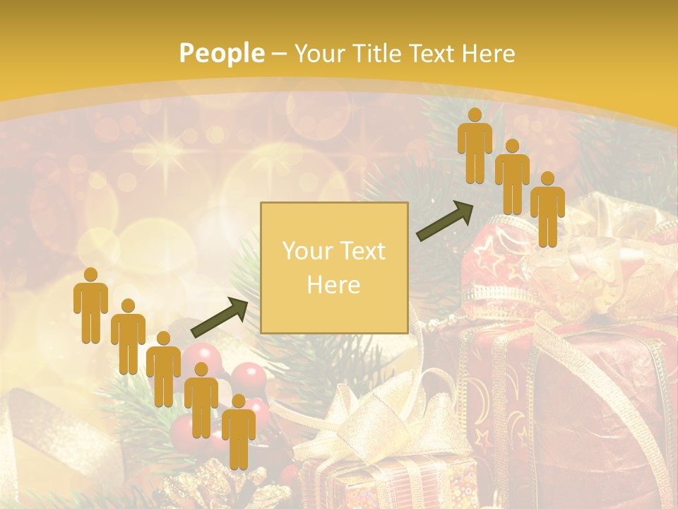 Gold Package Ball PowerPoint Template