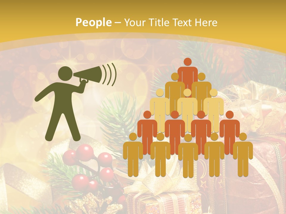 Gold Package Ball PowerPoint Template