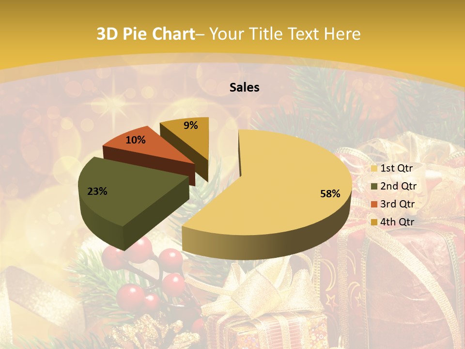 Gold Package Ball PowerPoint Template