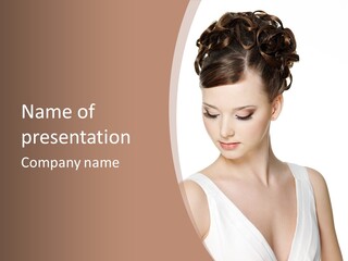 Hairdo Brown Hair PowerPoint Template