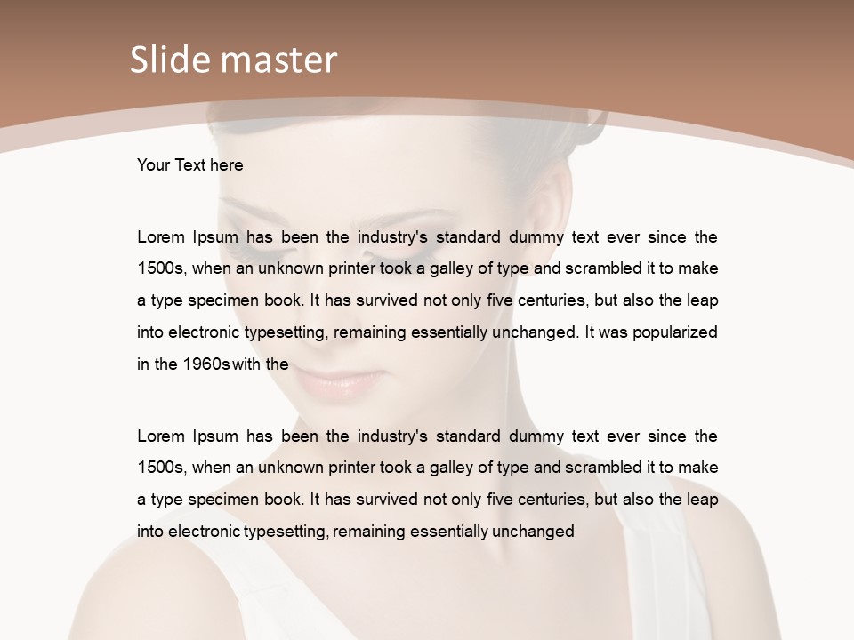 Hairdo Brown Hair PowerPoint Template