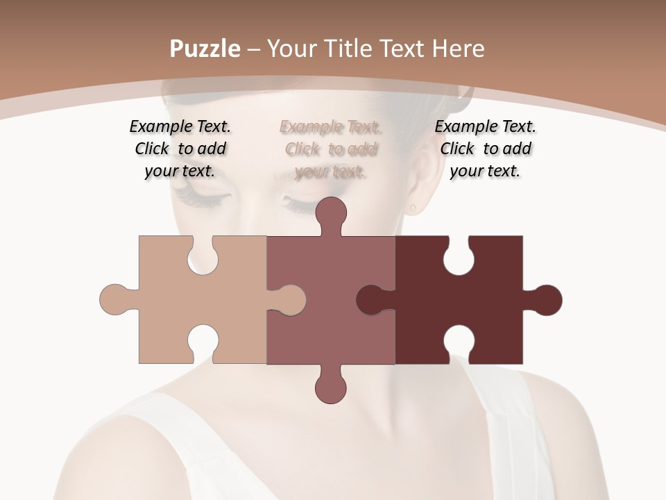 Hairdo Brown Hair PowerPoint Template