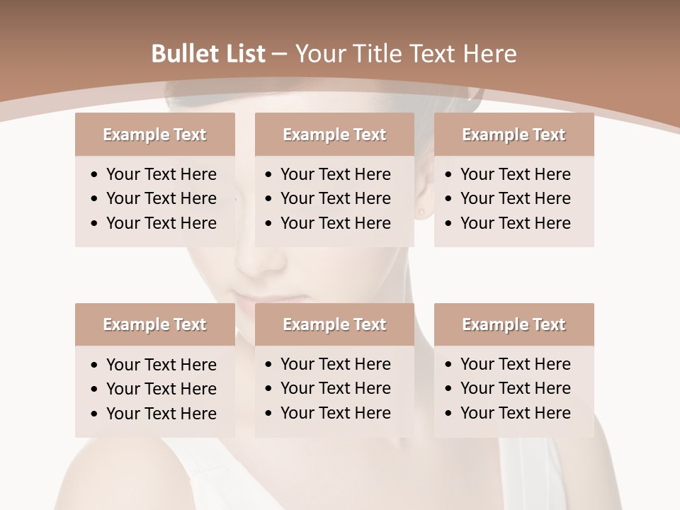 Hairdo Brown Hair PowerPoint Template