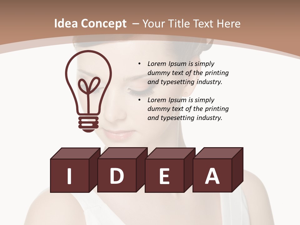 Hairdo Brown Hair PowerPoint Template