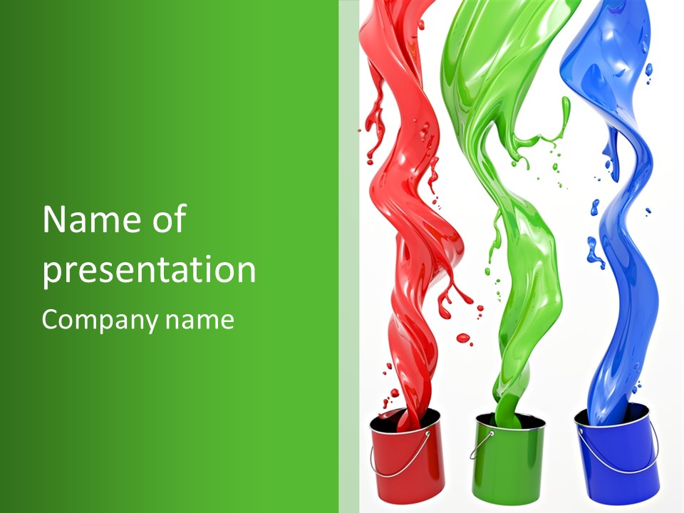 Rainbow Art Green PowerPoint Template