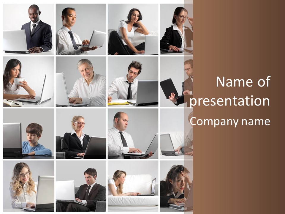 Laptop Computer Notebook PowerPoint Template