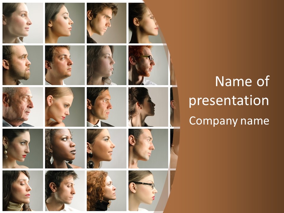 Group Square Diversity PowerPoint Template