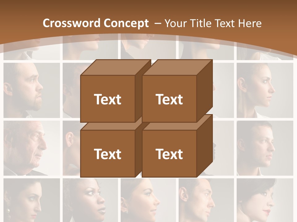Group Square Diversity PowerPoint Template
