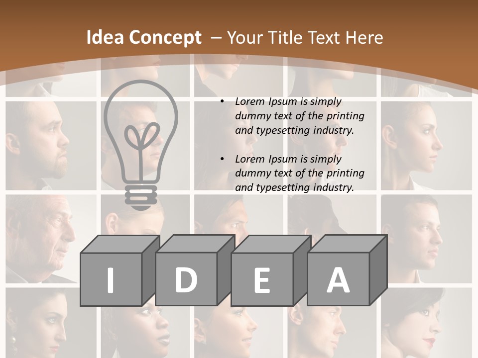 Group Square Diversity PowerPoint Template