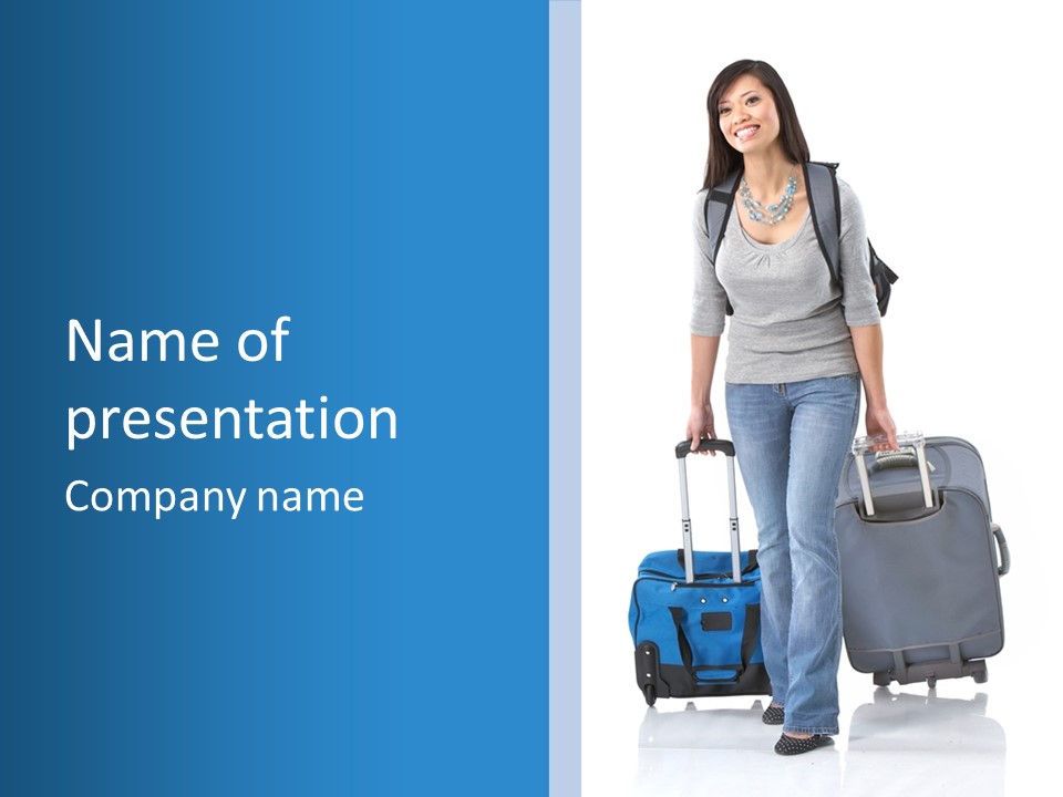 Tourist Travelling Lady PowerPoint Template