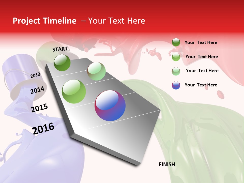 Colored Rainbow Red PowerPoint Template