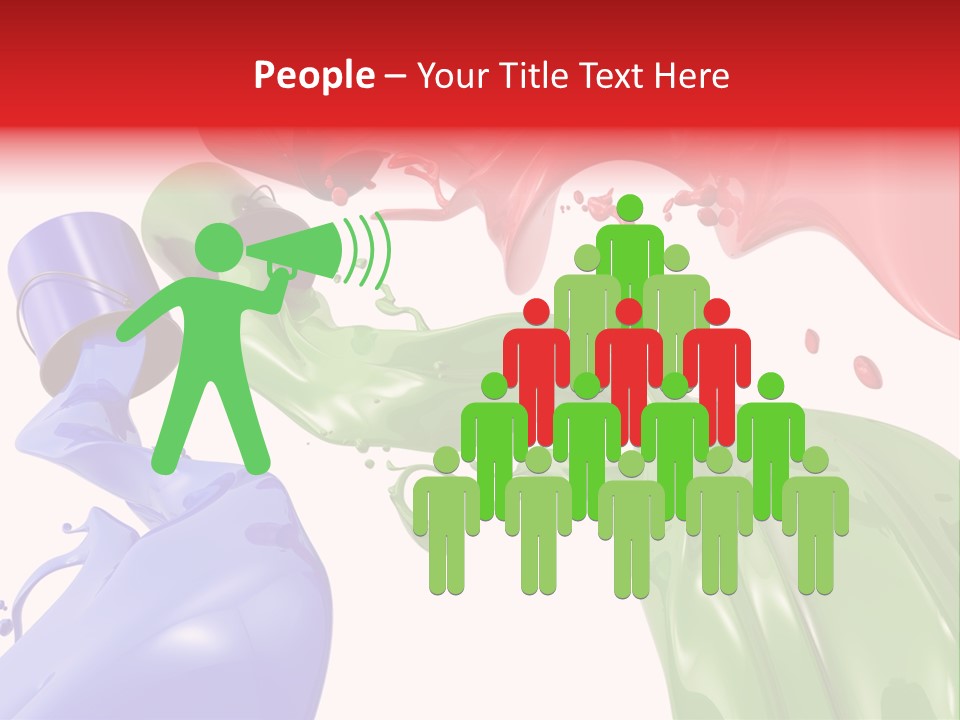 Colored Rainbow Red PowerPoint Template