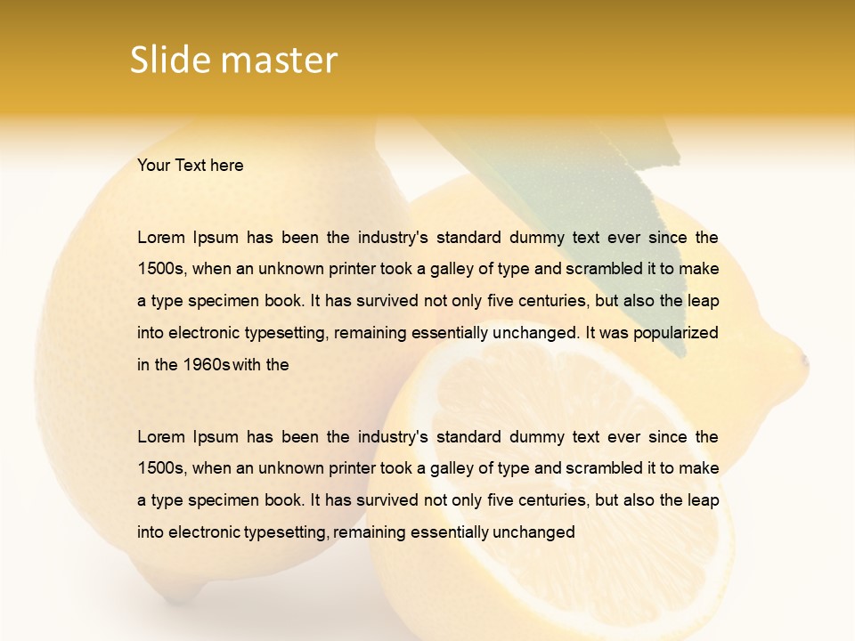Yellow Isolated Healthy PowerPoint Template