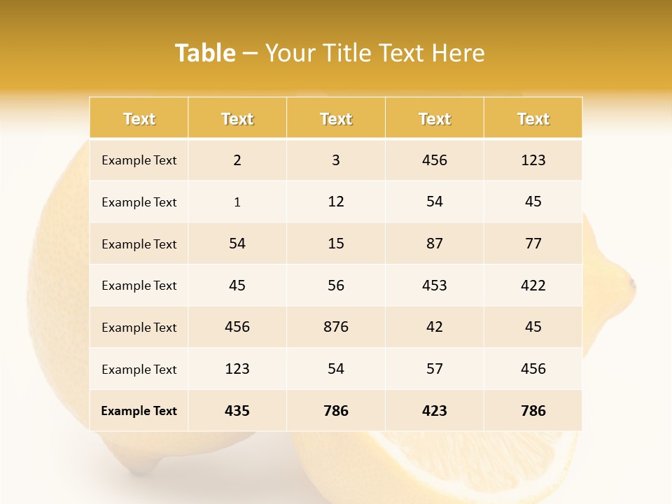 Yellow Isolated Healthy PowerPoint Template