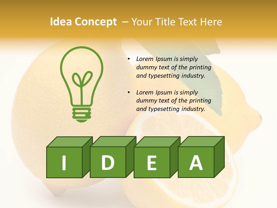 Yellow Isolated Healthy PowerPoint Template