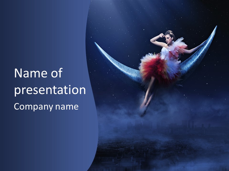 Light Feminine Person PowerPoint Template