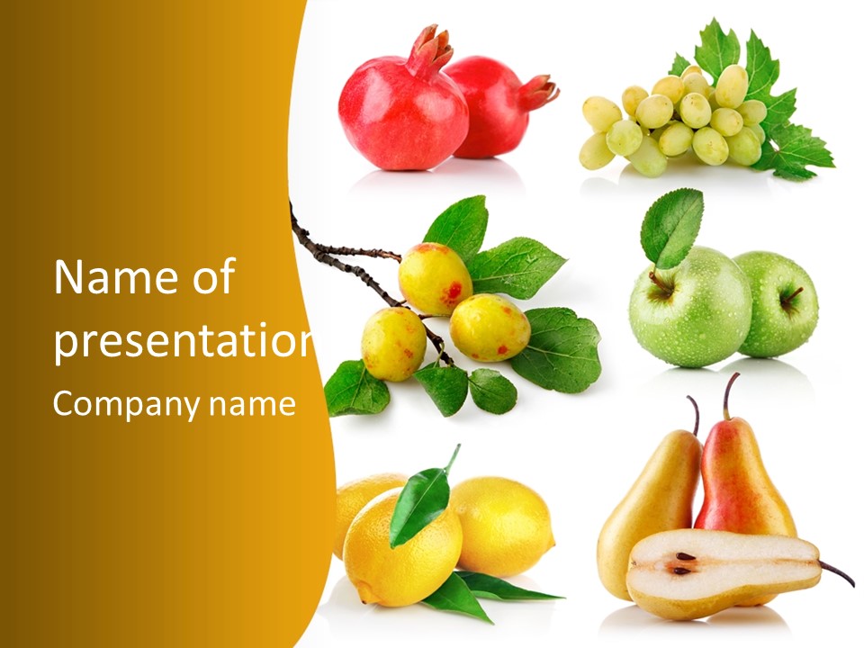 Half Isolated Apple PowerPoint Template