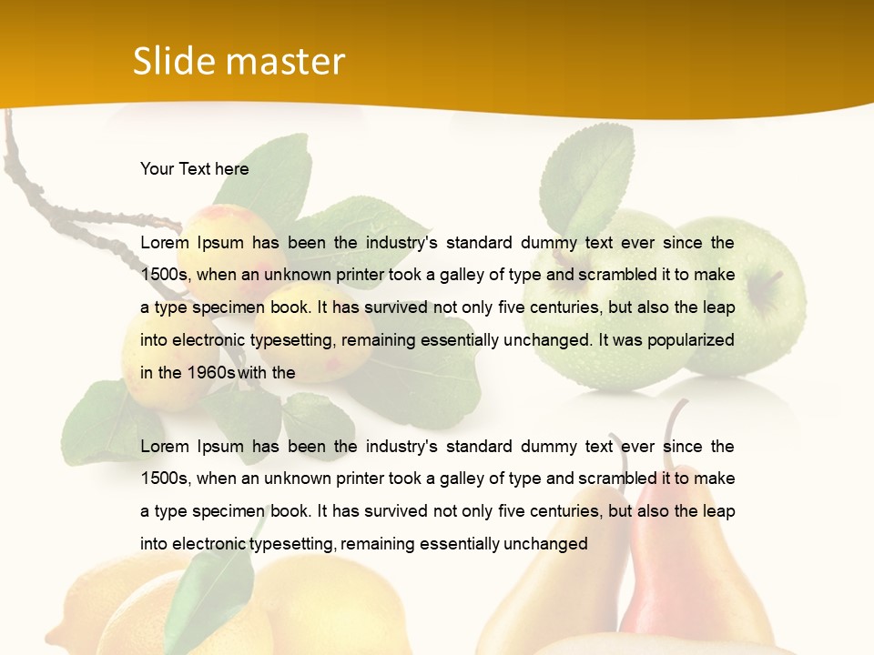 Half Isolated Apple PowerPoint Template