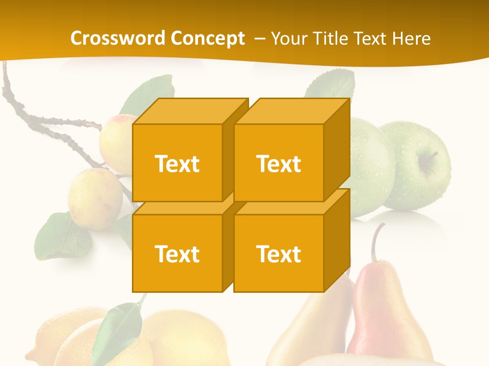 Half Isolated Apple PowerPoint Template