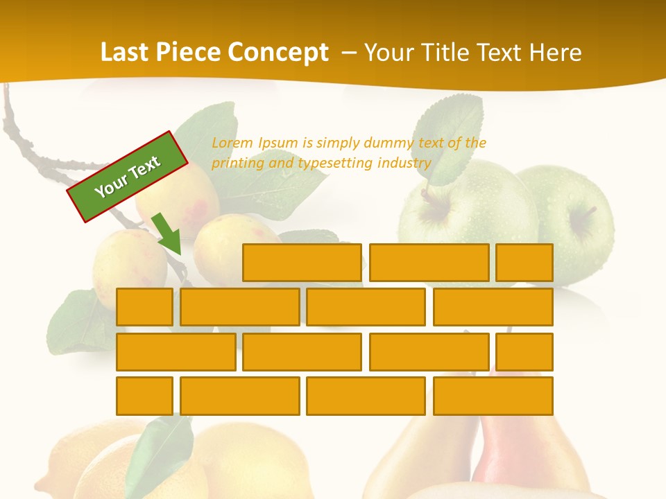 Half Isolated Apple PowerPoint Template