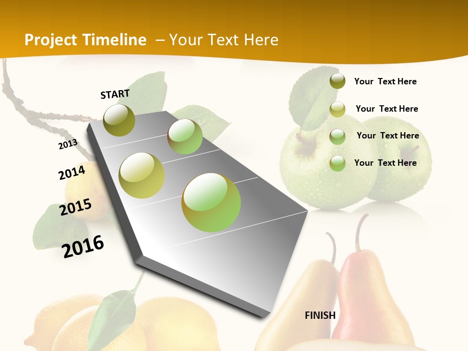 Half Isolated Apple PowerPoint Template