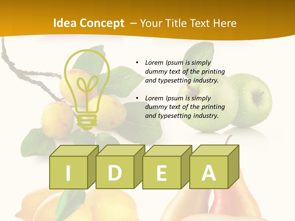 Half Isolated Apple PowerPoint Template