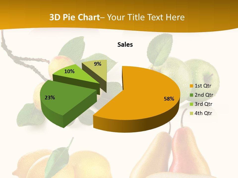 Half Isolated Apple PowerPoint Template