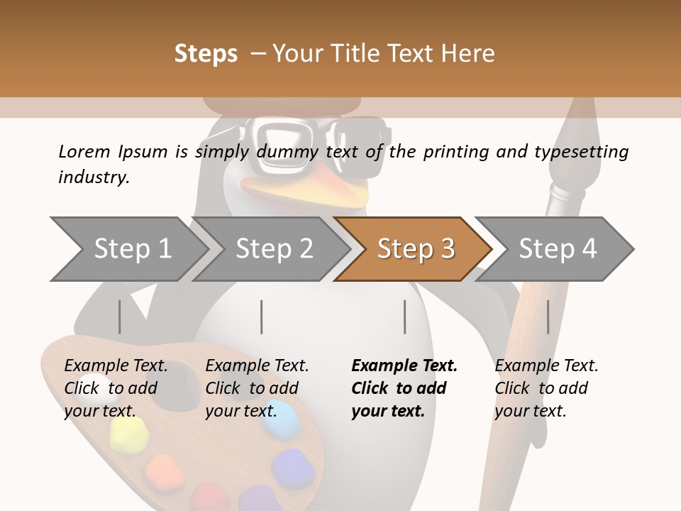 Saturation Artistic Indigo PowerPoint Template