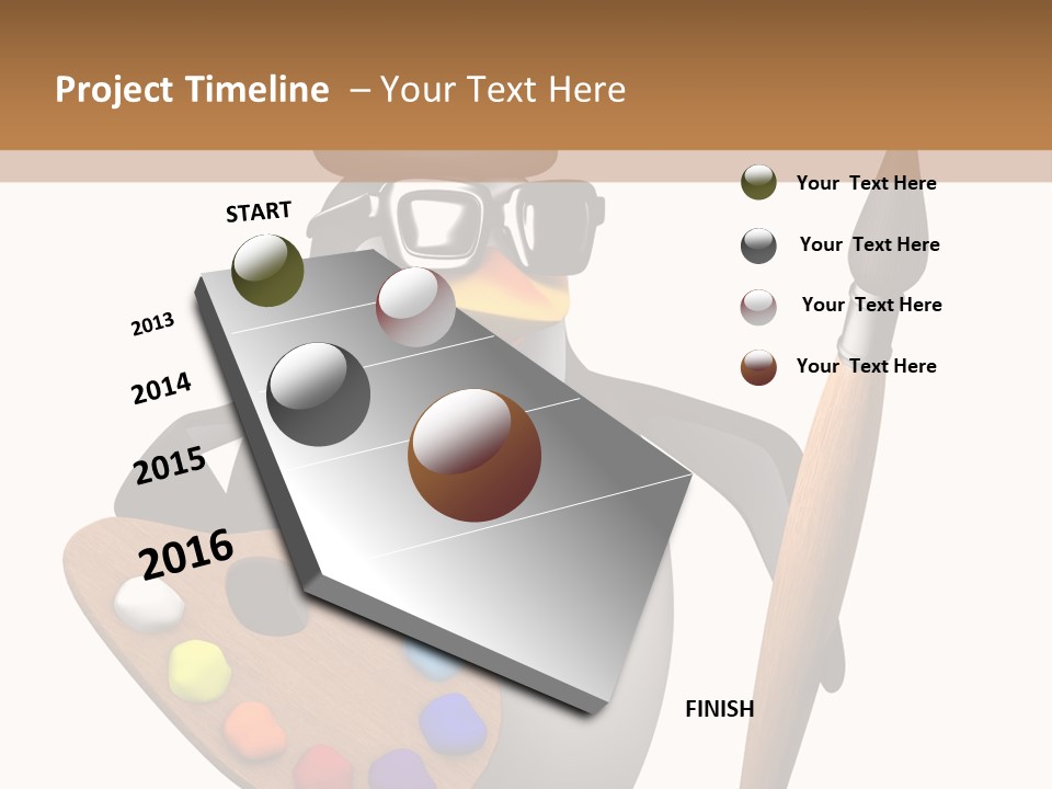 Saturation Artistic Indigo PowerPoint Template