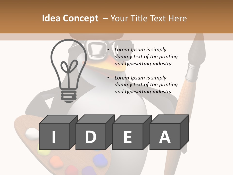 Saturation Artistic Indigo PowerPoint Template