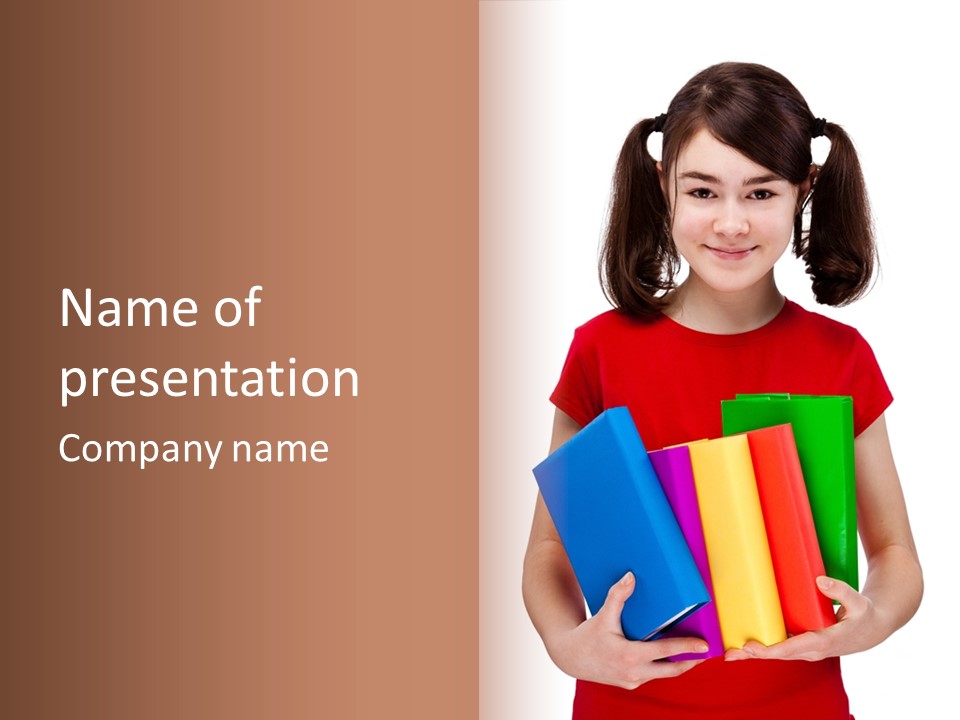 Teenager Hold Person PowerPoint Template