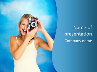 Standing Photography Youth PowerPoint Template