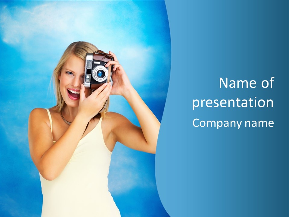 Standing Photography Youth PowerPoint Template