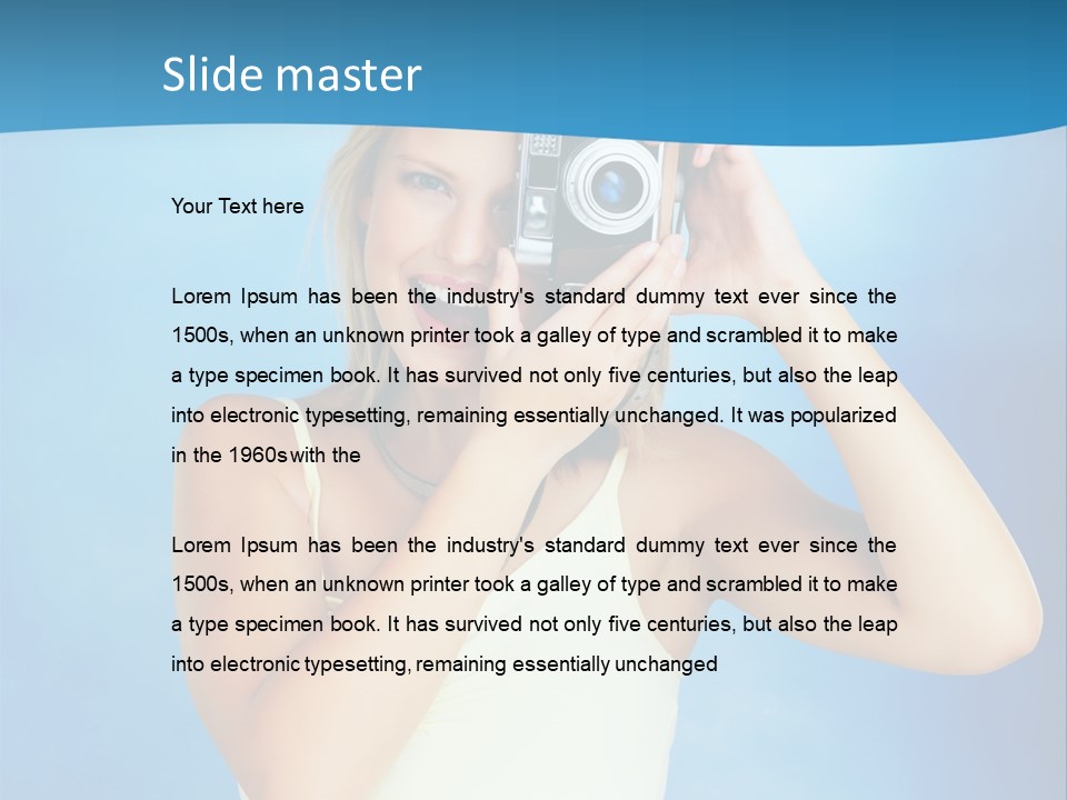 Standing Photography Youth PowerPoint Template