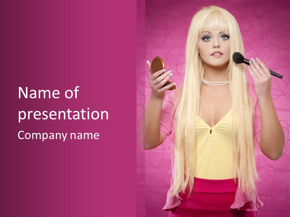 Blond Trendy Girl PowerPoint Template