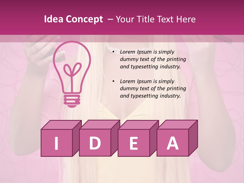 Blond Trendy Girl PowerPoint Template