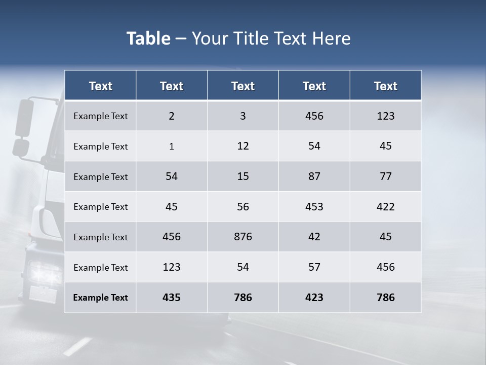 Toll Transport Itinerary PowerPoint Template