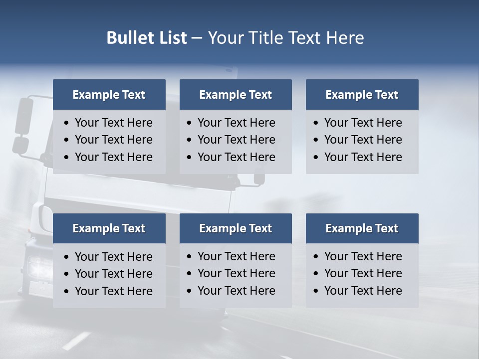 Toll Transport Itinerary PowerPoint Template